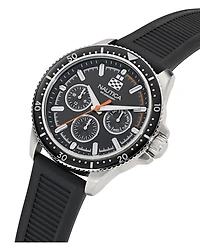 Nautica Men's Analog Black Silicone Watch, 46mm