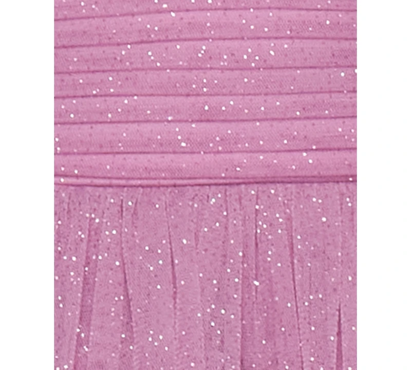 B Darlin Juniors' Strapless Side-Shirred Tiered Glitter Mini Dress