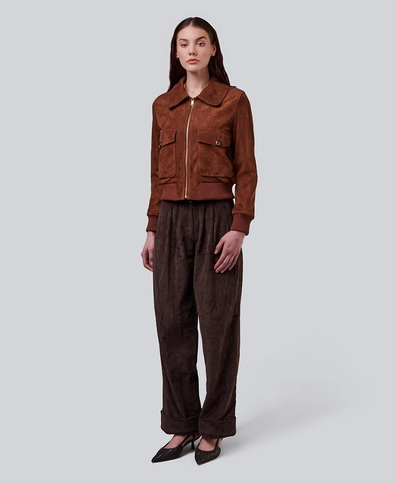 Furniq Uk Women's Suede Cropped Jacket, Created for Macy s