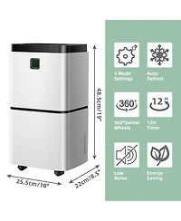 24 Pints 1500 Sq. ft Dehumidifier for Medium to Large Room with Indicator