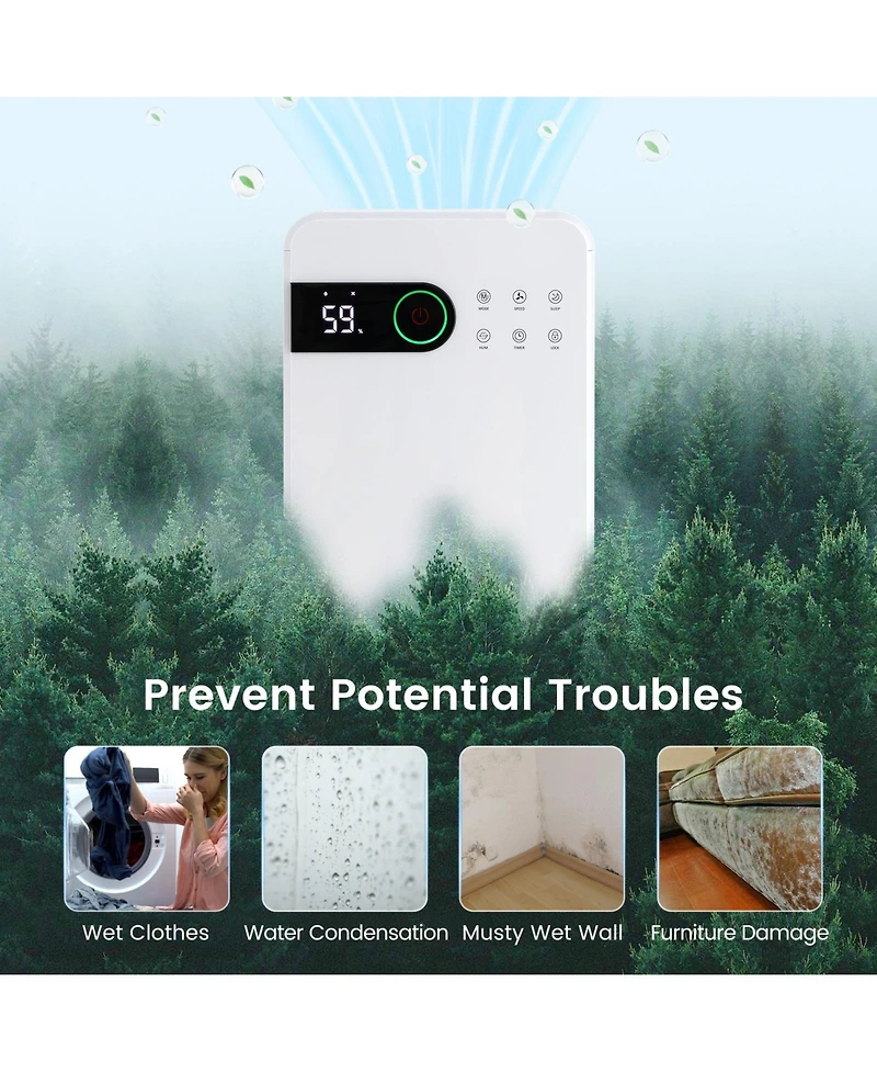 32 Pints Dehumidifier with Sleep Mode and 24H Timer for Home Basement