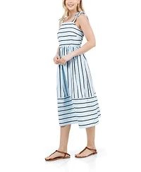 Fever Women's Sleeveless Bow Tie Straps Midi Dress
