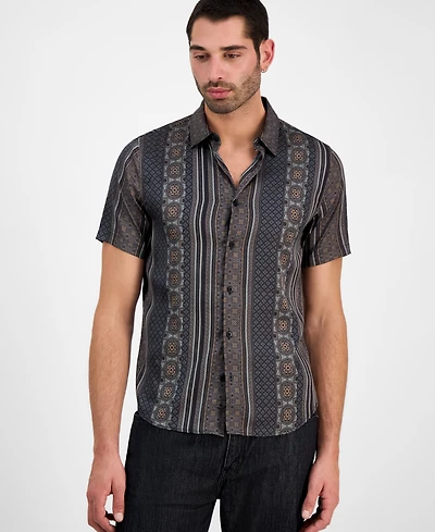 Guess Men's Mosaic Stripe Shirt