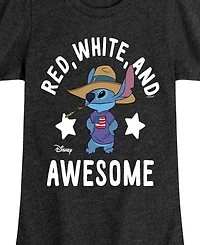 Hybrid Apparel Big Girls Lilo Stitch Awesome Graphic T-Shirt