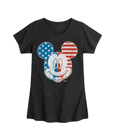 Hybrid Apparel Big Girls Disney Mickey Mouse Americana Flag Graphic T-Shirt