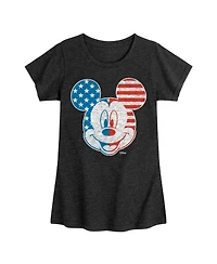 Hybrid Apparel Big Girls Disney Mickey Mouse Americana Flag Graphic T-Shirt
