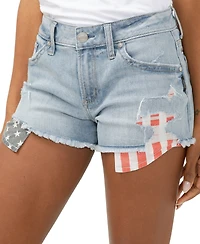 Silver Jeans Co. Women's Boyfriend Mid Rise Luxe Stretch Americana Shorts