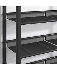 Mdf Industrial Shoe Rack, Adjustable Rustic Style 5-Tier Shoe Rack Storage Rack With 4 Grid Shelves