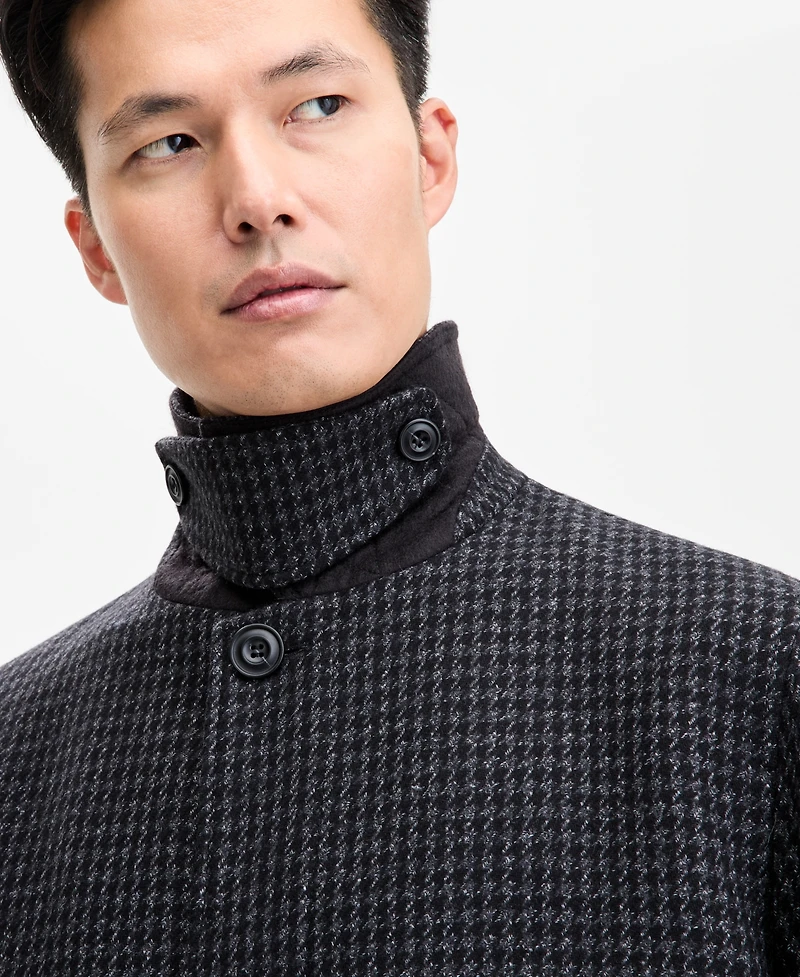 Hugo by Boss Men's Regular-Fit Houndstooth Overcoat