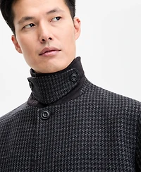 Hugo by Boss Men's Regular-Fit Houndstooth Overcoat