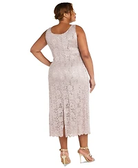 R & M Richards Plus Size Lace Dress & Ruffled Jacket