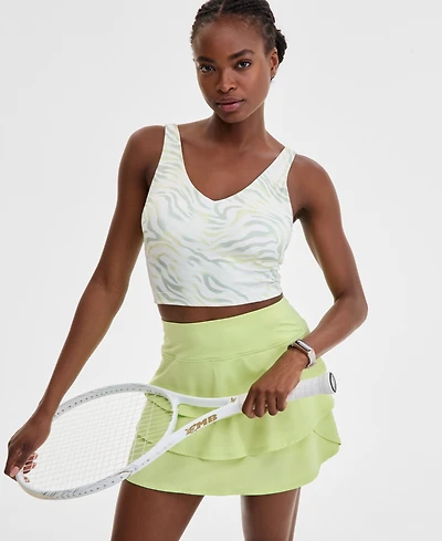 Id Ideology Women's Fluid Zebra Printed Cropped Tank Top, Exclusively at Macy's