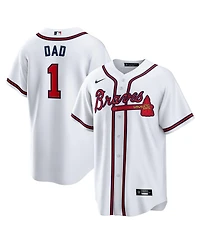 Nike Men's White Atlanta Braves 1 Dad Home Replica Jersey