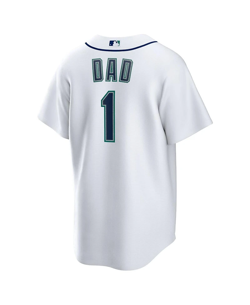 Nike Men's White Seattle Mariners 1 Dad Home Replica Jersey