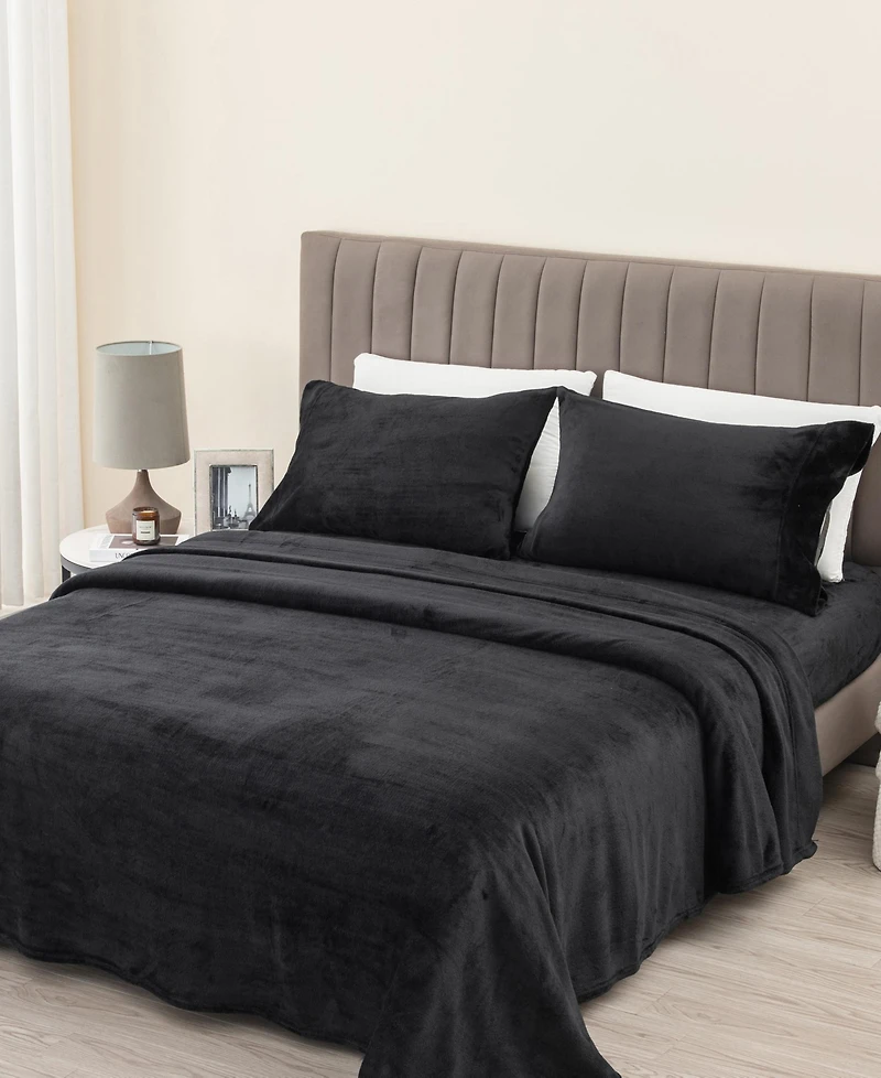 Linery & Co. Ultra-Soft Velvet Plush Solid Sheet Set