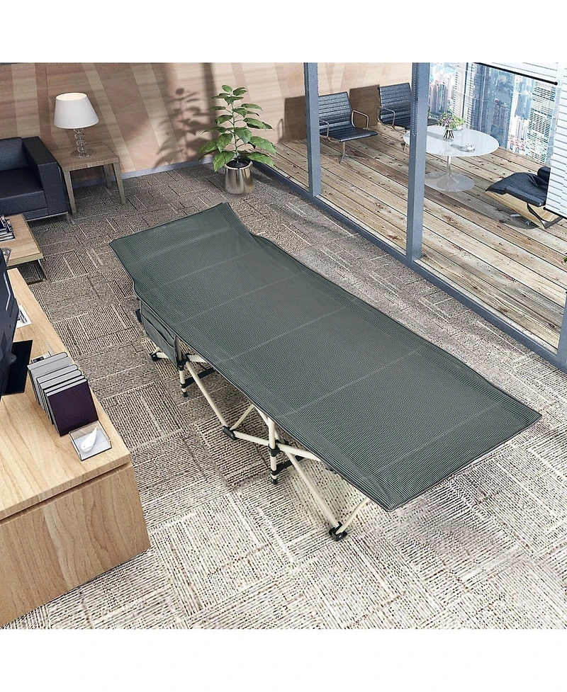 Wide Foldable Camping Cot with Carry Bag