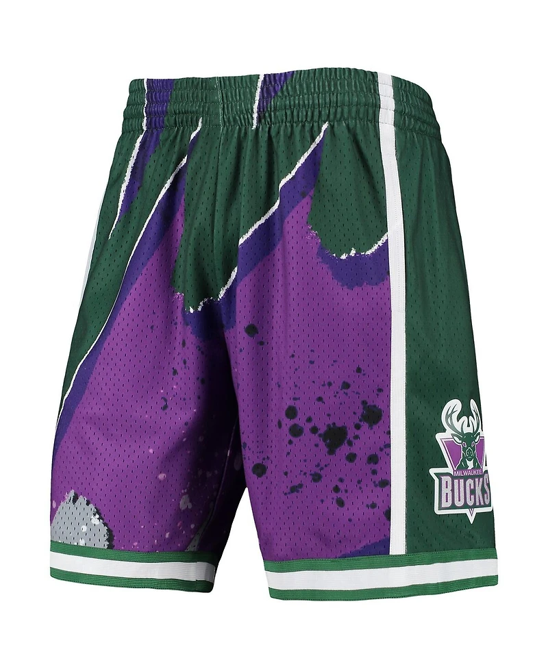 Men's Mitchell & Ness Purple Milwaukee Bucks Hardwood Classics 2000 Hyper Hoops Swingman Shorts