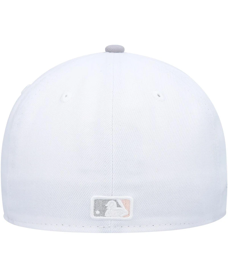 Men's New Era White, Gray San Francisco Giants 2002 World Series Side Patch Undervisor 59FIFTY Fitted Hat