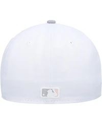Men's New Era White, Gray San Francisco Giants 2002 World Series Side Patch Undervisor 59FIFTY Fitted Hat