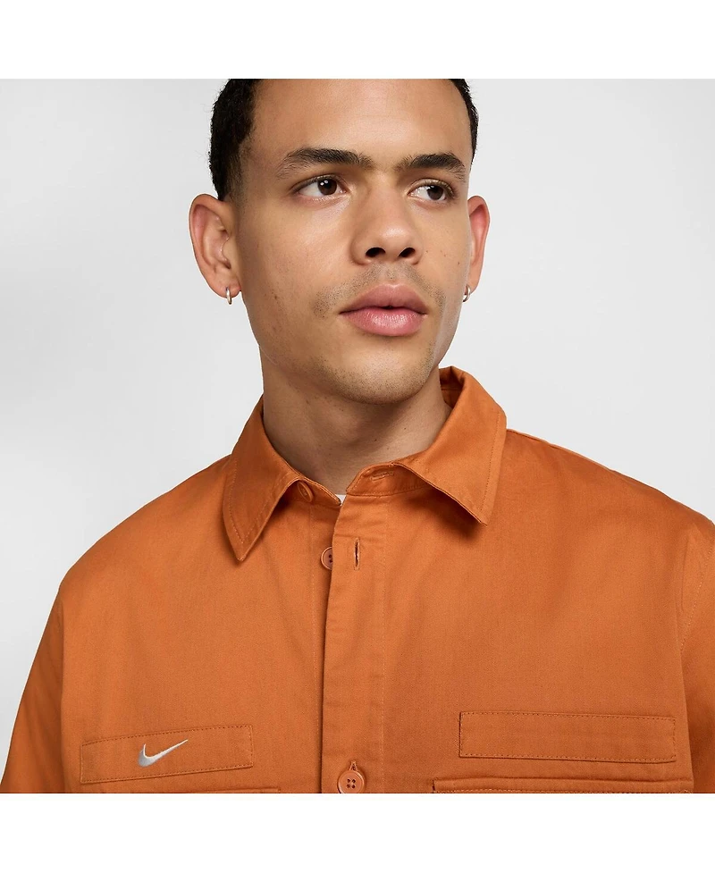 Nike Men's Burnt Orange Club America Ca x Woven Button-Down Shirt