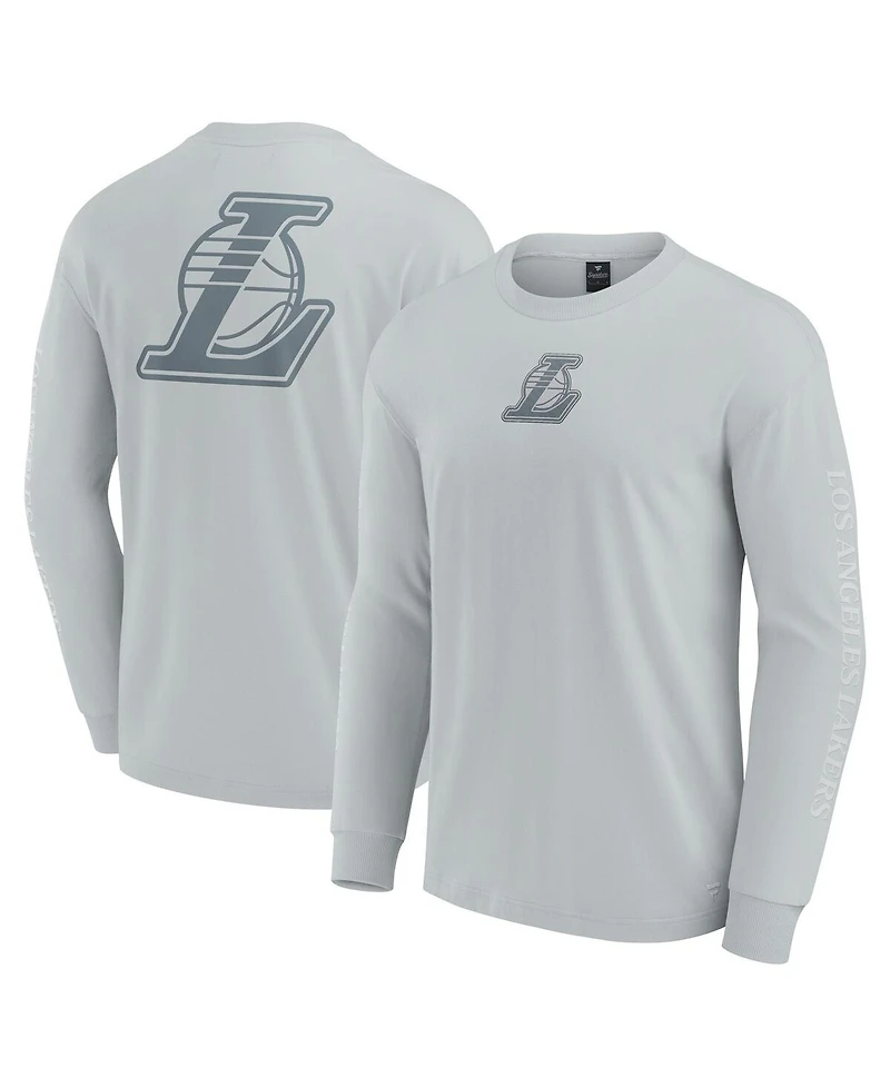 Fanatics Men's Gray Los Angeles Lakers Elements Strive Long Sleeve T-Shirt