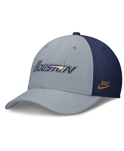 Nike Men's Gray/Navy Houston Astros Rise Swoosh Performance Flex Hat