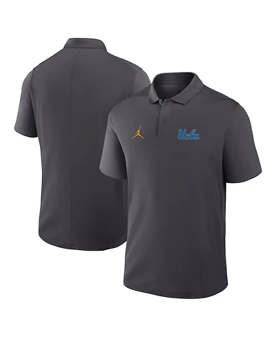 Jordan Men's Anthracite Ucla Bruins Primetime Victory Primary Logo Performance Polo Shirt