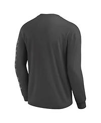 Fanatics Men's Gray Los Angeles Lakers Elements Future Ground Tonal Info Long Sleeve T-Shirt
