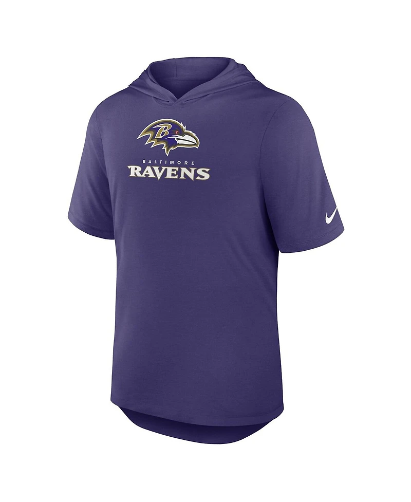 Nike Men's Purple Baltimore Ravens Lockup Tri-Blend Hoodie T-Shirt