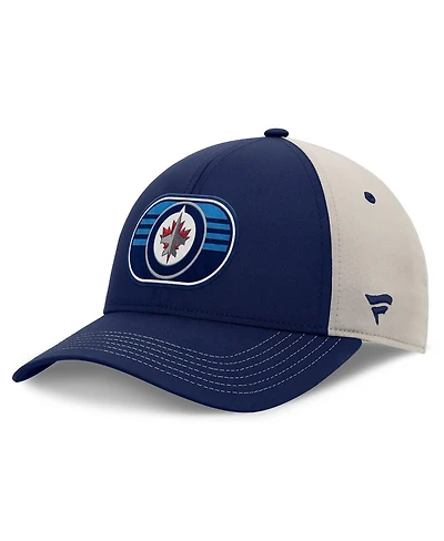 Fanatics Men's Navy/Gray Winnipeg Jets 2025 Stanley Cup Playoffs Locker Room Trucker Adjustable Hat