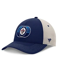 Fanatics Men's Navy/Gray Winnipeg Jets 2025 Stanley Cup Playoffs Locker Room Trucker Adjustable Hat