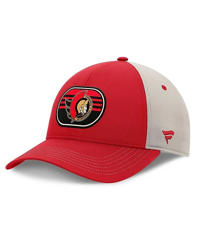 Fanatics Men's Red/Gray Ottawa Senators 2025 Stanley Cup Playoffs Locker Room Trucker Adjustable Hat