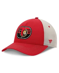 Fanatics Men's Red/Gray Ottawa Senators 2025 Stanley Cup Playoffs Locker Room Trucker Adjustable Hat