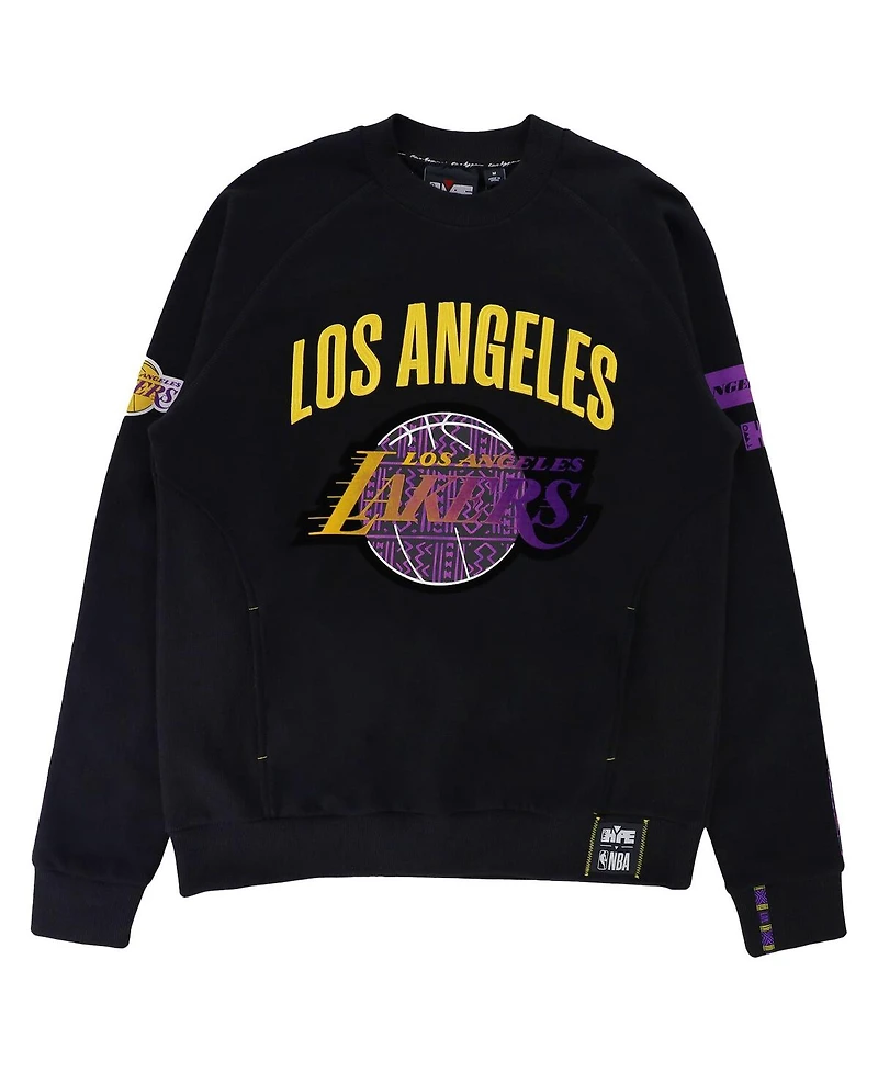Men's and Women's Nba x Two Hype Black Los Angeles Lakers Culture & Hoops Heavyweight Pullover Sweatshirt