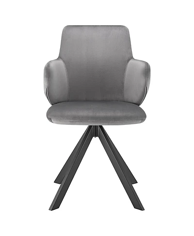 Upholstered Velvet Dining Armchair with Tufted Backrest