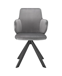 Upholstered Velvet Dining Armchair with Tufted Backrest