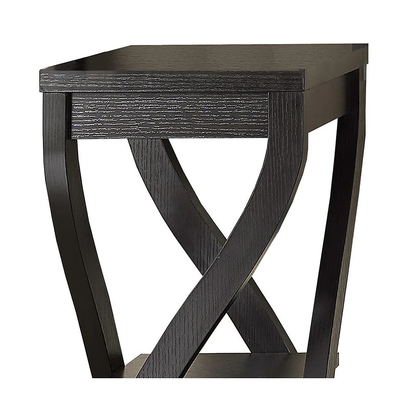 Contemporary Wood Square End Table with Two Shelves for Extra Storage