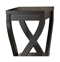 Contemporary Wood Square End Table with Two Shelves for Extra Storage