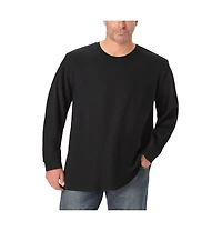 KingSize Men's Big & Tall Shrink-Less Lightweight Longer-Length Long-Sleeve Crewneck Pocket Tee