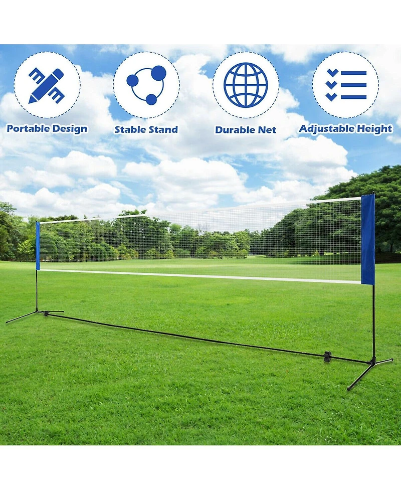 Portable 10 Inch x 5 Inch Badminton Beach Tennis Training Net