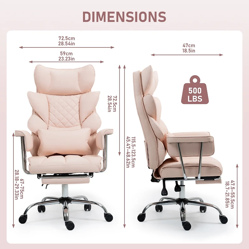 Dyhome 8-Point Massage Gaming Chair, Ergonomic Office Chair, 500lbs Weight Capacity, Adjustable Backrest 90°-135°, Adjustable Armrests