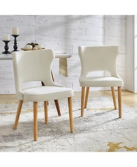 Rita Mid-Century Modern WaterProof Hollow Design Dining Chair with Wingback,Set of 2