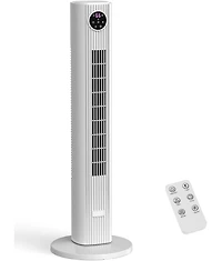 Cowsar Tower Fan for Bedroom, 90° Oscillating Fan with 12H Timer, 37”Standing Fans with Remote, Bladeless Fan with 4 Modes & 3 Speeds