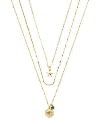 Unwritten Cubic Zirconia Sea Life Pendant Layered Necklace Set