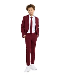 OppoSuits Big Boys Blazing Solid Color Suit, 3-Piece Set Including Blazer, Pants and Clip-On-Tie