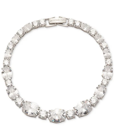 Givenchy Silver-Tone Mixed-Cut Cubic Zirconia Tennis Bracelet
