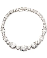 Givenchy Silver-Tone Mixed-Cut Cubic Zirconia Tennis Bracelet