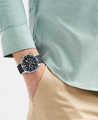 Nautica Men's Chronograph Black Silicone Watch Set, 44mm