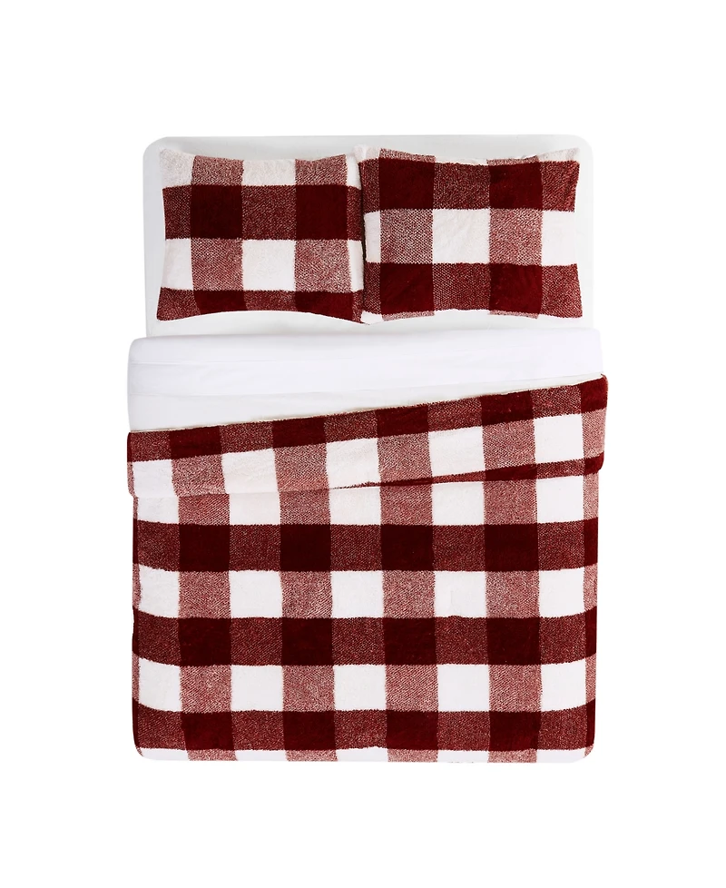 Cannon Cozy Buffalo Check 3-Pc. Comforter Set, Full/Queen