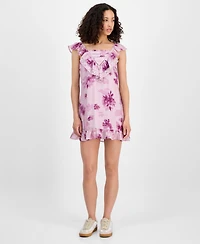And Now This Women's Floral-Print Ruffled Mini Dress, Exclusively at Macy's